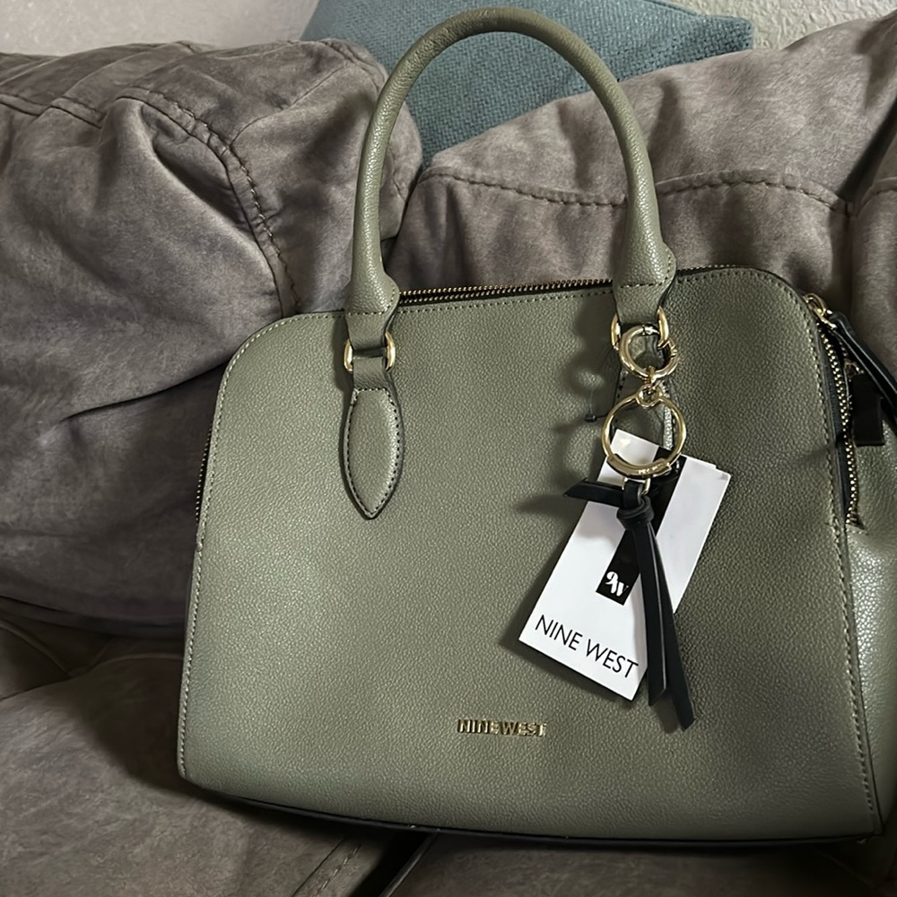 Green Olive FADED ARMY GREEN NINE WEST LADIES WOMEN BAG PURSE NO SHOULDER STRAP